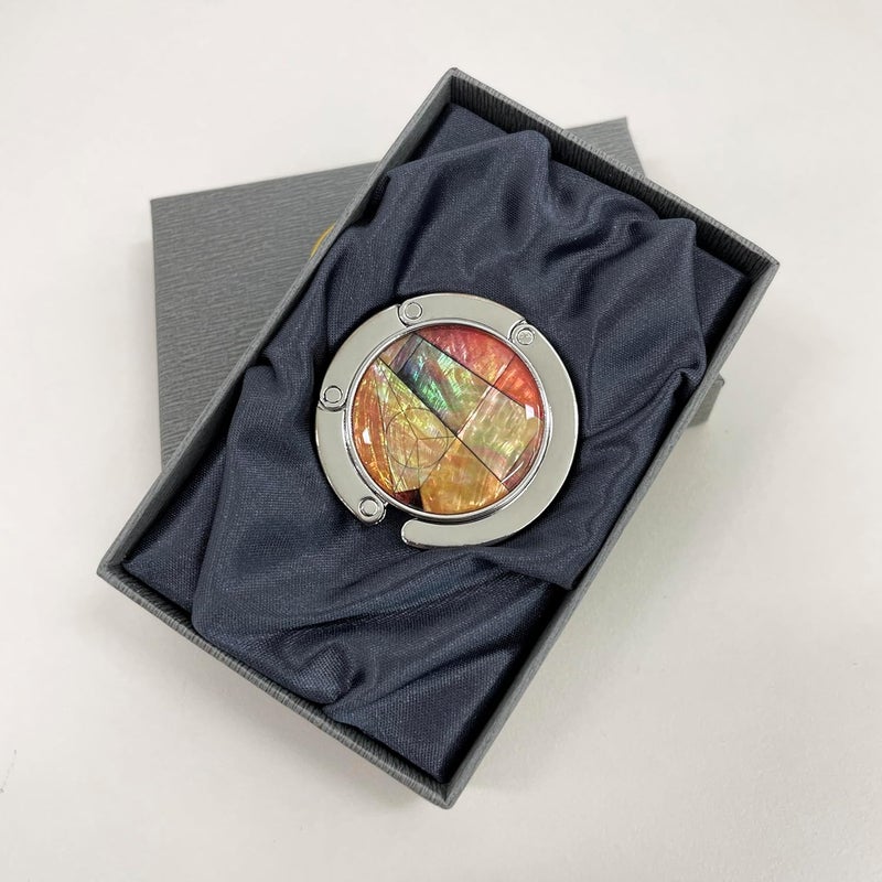 PLAY Mother of Pearl Purse Hook Magnet Clip Table Handbag Hanger Foldable Table Holder (New Patchwork) - Image 4