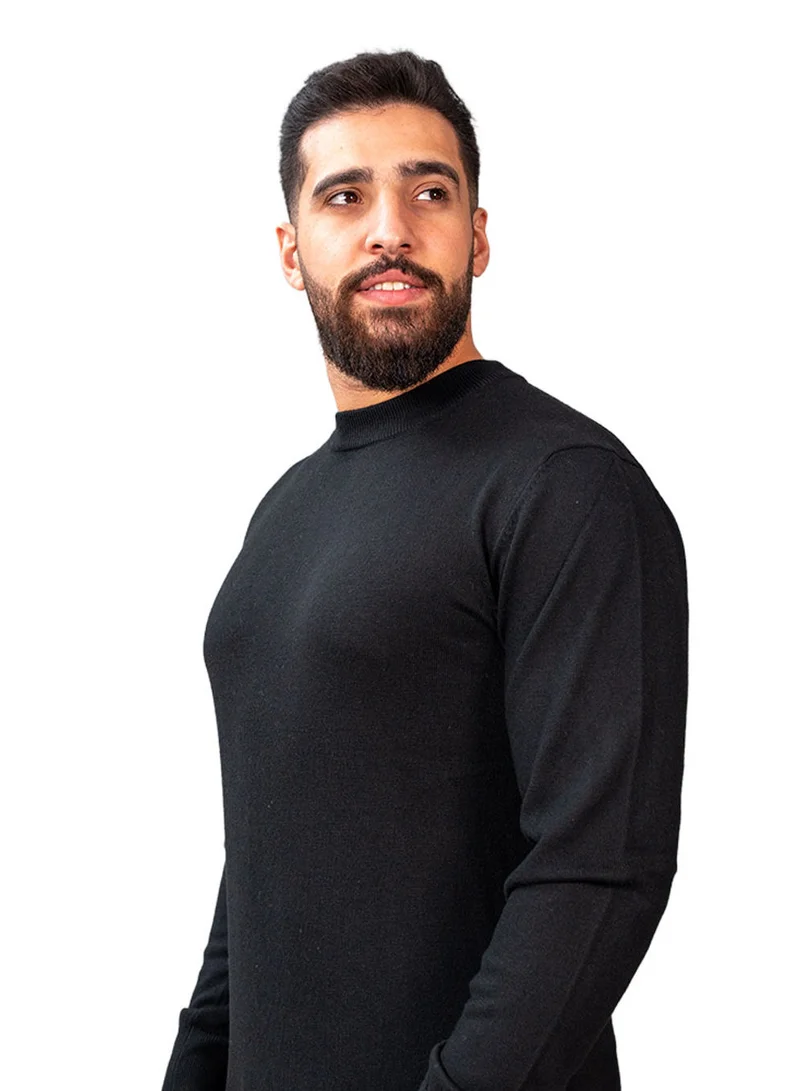 GIORDANO Men’s Mock Neck Jersey Knit Relaxed Fit Sweater