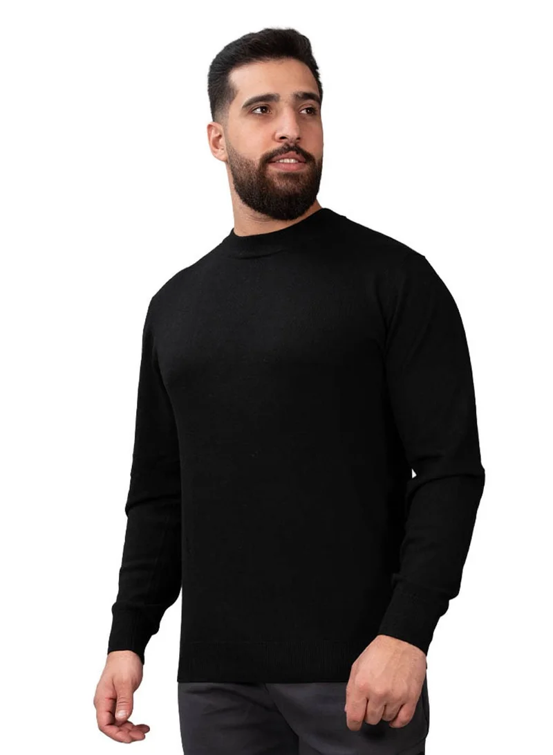 Men’s Mock Neck Jersey Knit Relaxed Fit Sweater