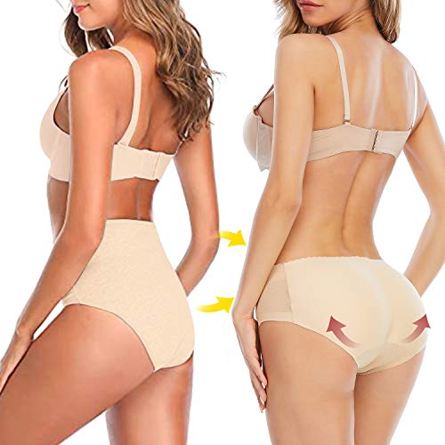Werena Butt Lifter Panties for Women Padded Underwear Seamless Booty Pads Enhancer Shapewear Butt Lifting Panty (#1 Nude, Small) - Image 4