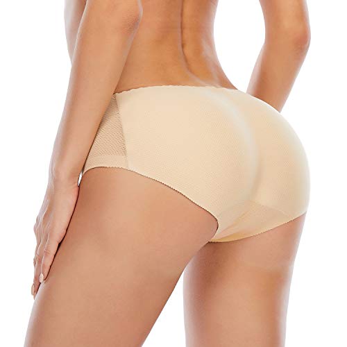 Werena Butt Lifter Panties for Women Padded Underwear Seamless Booty Pads Enhancer Shapewear Butt Lifting Panty (#1 Nude, Small) - Image 1