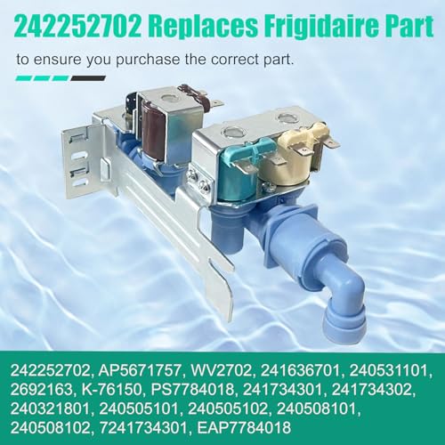Yigiao 242252702 Refrigerator Water inlet Valve for Frigidaire Kenmore Electrolux Crosley, Fridge Water Valve replacement Parts 240531101 241734301 WV2702 AP5671757 240321801 K-76150, 1 Year Warranty - Image 3