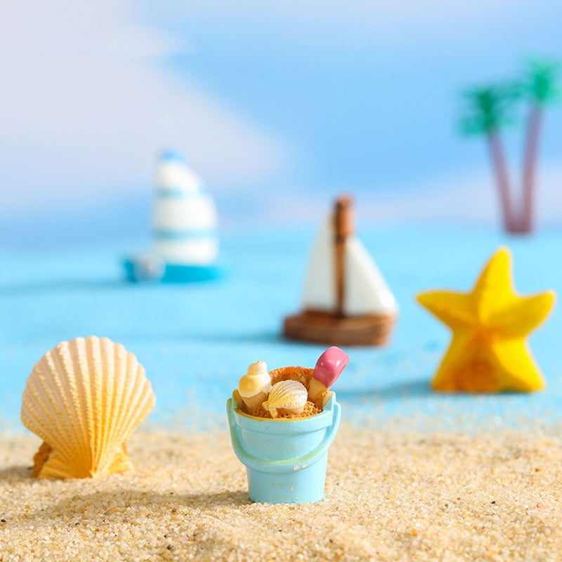 1 Set of Sailboat Model Decoration Resin Miniature Ocean Style Ornament (Mixed Style) - Image 3