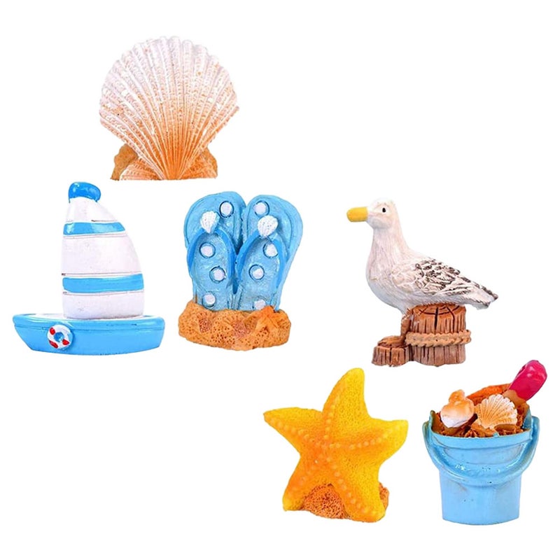 1 Set of Sailboat Model Decoration Resin Miniature Ocean Style Ornament (Mixed Style) - Image 1