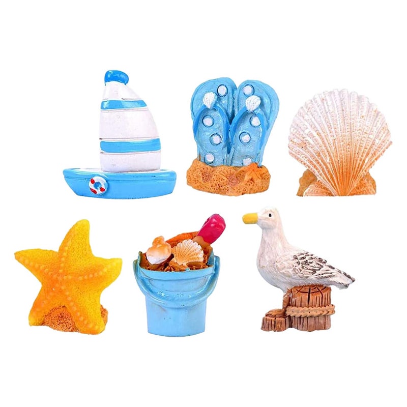 1 Set of Sailboat Model Decoration Resin Miniature Ocean Style Ornament (Mixed Style) - Image 2