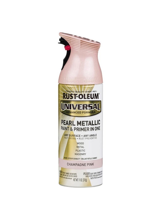 RUST-OLEUM طلاء وبرايمر معدني لامع من رست-أوليوم بتركيبة متقدمة (وردي شمبانيا، 312 جرام)