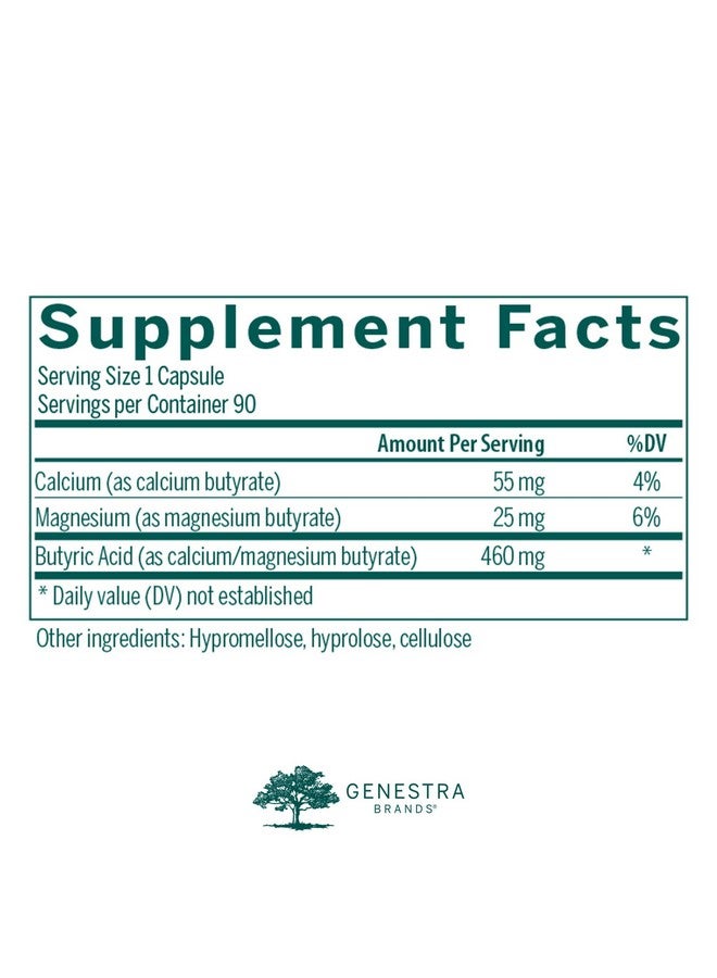 Genestra Brands مجموعة جينسترا من مركب البيوتيرات | حمض البيوتيريك من بيتيتات الكالسيوم/المغنيسيوم | 90 كبسولة - Image 2