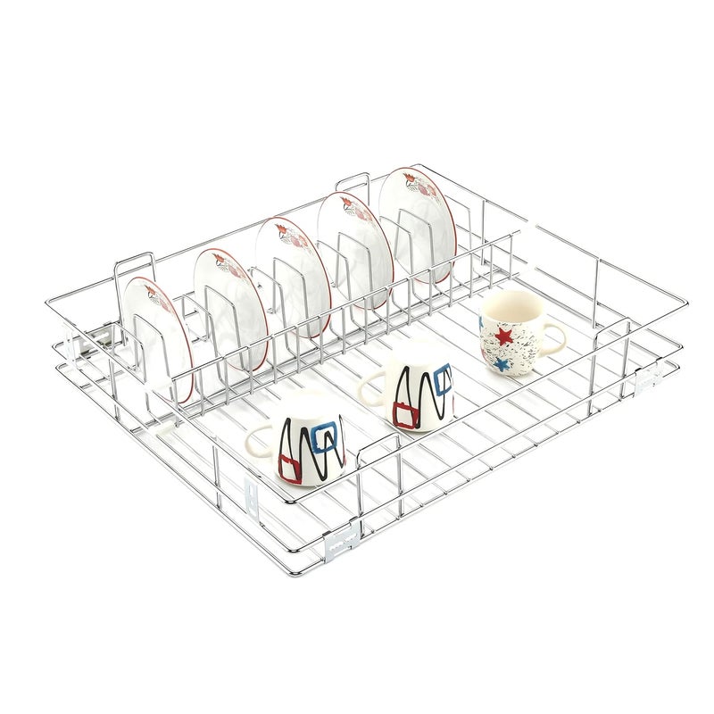 LANDWOOD LANDWOOD by ESTILO set of 3 stainless steel modular kitchen basket with channel and cabinet storage drawer and accessories 15X20 INCH  - Image 3