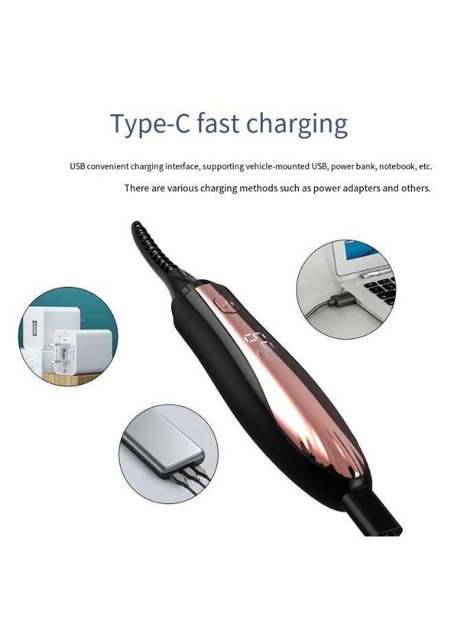 general Heated Eyelash Curlers Rechargeable Electric Eyelash Curler Eye lash Curler Lash Lift 4 Temperature Mode Type C Charge, Perfect Gift for Women - Image 3