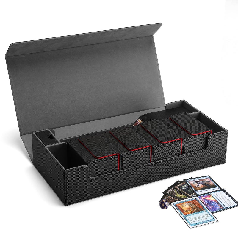 Scimi TournamentReady Card Case with 5 Commander Deck Boxes Dice Tray Magnetic Storage Case Holds 1000 Cards Portable AllinOne System for MTG YuGiOh TCG Multicolor BP - Image 2