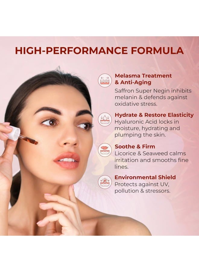 ABERA Skin Renewing Serum for Face, Melasma Treatment, Anti-Aging Serum for Fine Lines & Wrinkles, High Potency Saffron Extract, Hydrating Serum, Dark Spot Remover (1.01 Fl Oz) - Image 3