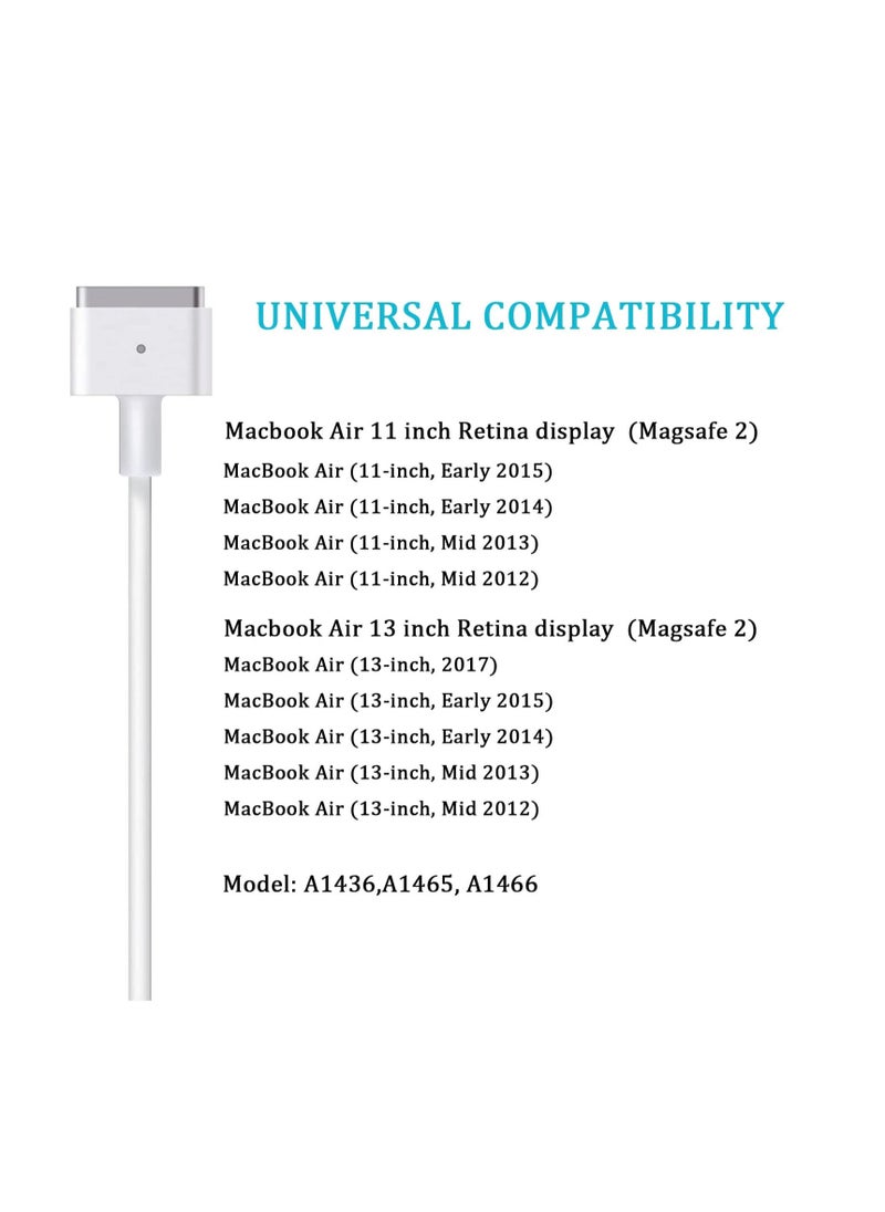 Ntech - Replacement Power Adapter 45W T-Tip Magsafe 2 Magnetic Power Adapter Charger Compatible With MacBook Pro 13inch Late 2012 Early 2013 late 2013 Mid 2014 Early 2015 Models - Image 1