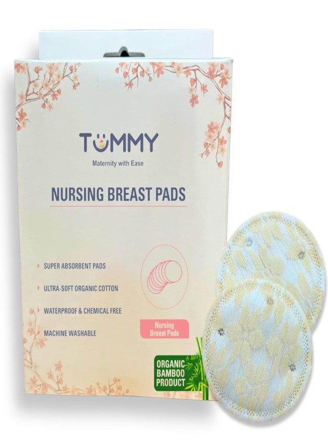 TUMMY Organic Nursing Pads - Washable Bamboo Breastfeeding Pads, Reusable Nursing Pads for Women, Reusable Breast Pads Nursing, Nipple Pads for New Mom Breastfeeding Essentials for B-D Cup-Pack 8 - Image 1