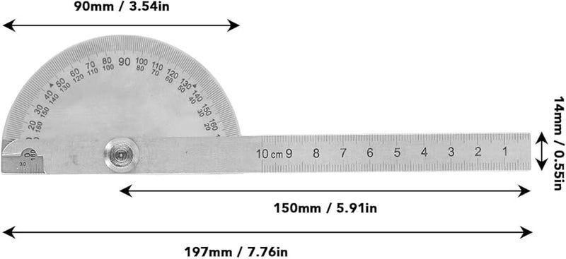 أداة قياس مسطرة منقلة قابلة للتعديل من الفولاذ المقاوم للصدأ - Image 4