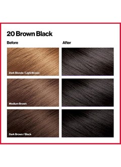 Revlon Permanent Hair Color by Revlon, Permanent Hair Dye, Colorsilk with 100% Gray Coverage, Ammonia-Free, Keratin and Amino Acids, 20 Brown/Black, 4.4 Oz (Pack of 1)  - Image 2