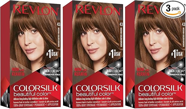 Colorsilk Revlon Colorsilk Permanent Hair Dye Medium Golden Brown 434g PACK OF 3 - Image 1