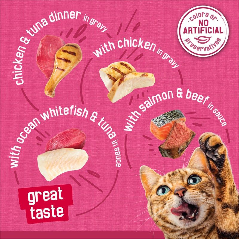 Friskies Purina Friskies Gravy Wet Cat Food Variety Pack, Surfin’ and Turfin’ Prime Filets Favorites - 48 ct. Can - Image 4