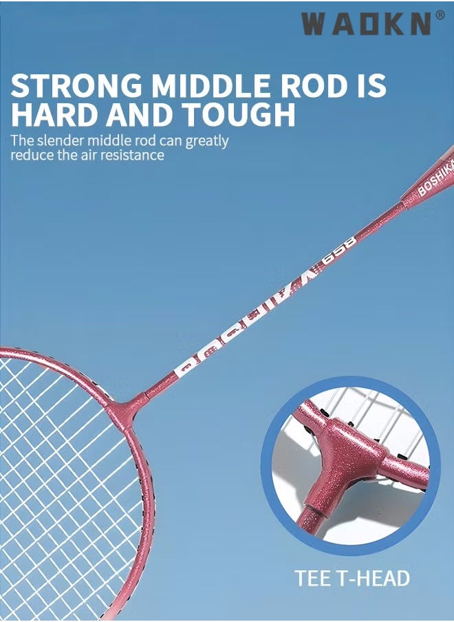 Badminton Racket Set, Lightweight Professional Badminton Racket Set for Badminton Racquets Badminton Rackets Set, Lightweight Badminton Rackets Professional Set with 3 Nylon Ball, 1 Badminton Bag