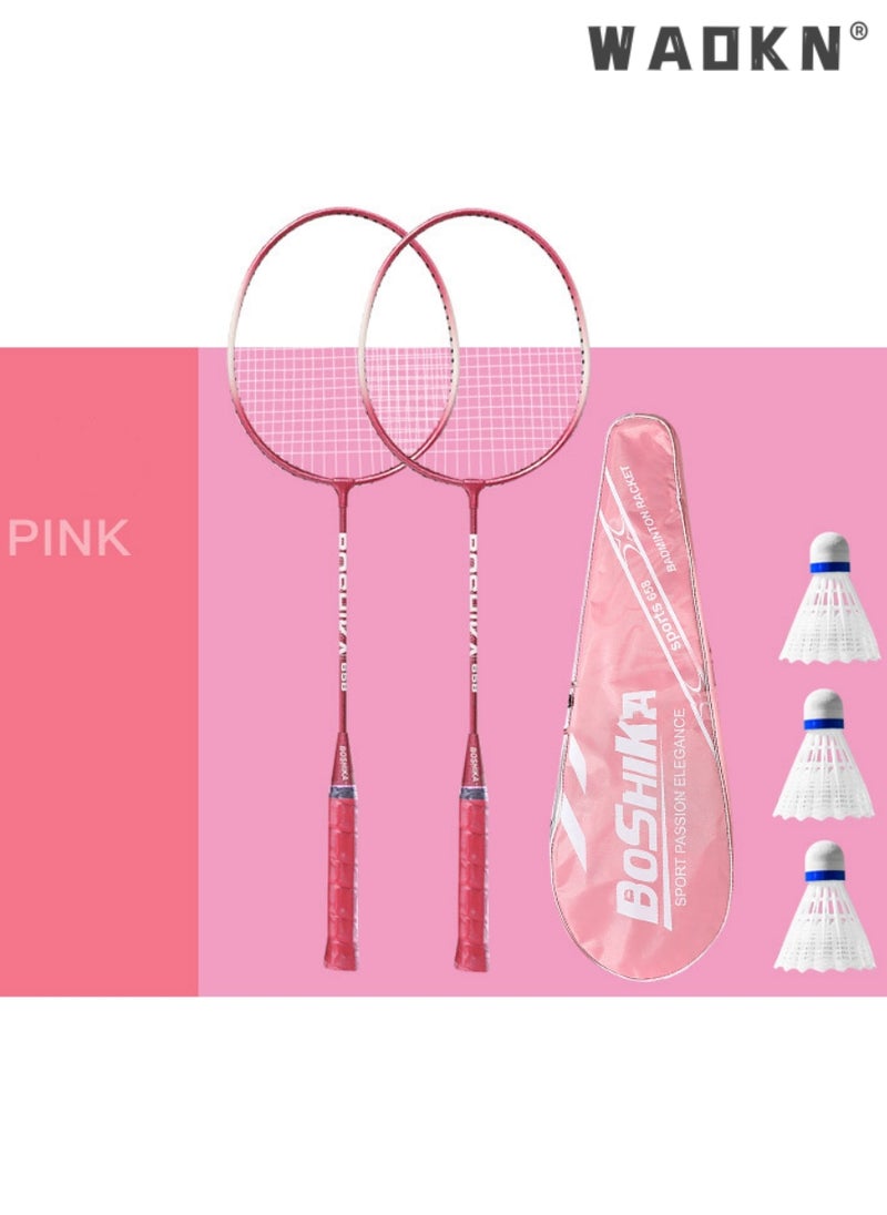 Badminton Racket Set, Lightweight Professional Badminton Racket Set for Badminton Racquets Badminton Rackets Set, Lightweight Badminton Rackets Professional Set with 3 Nylon Ball, 1 Badminton Bag