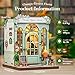Fsolis Book Nook Kit 3D Wooden Puzzles Booknook DIY Bookshelf Miniature Kit for Adults Tiny House Diorama Bookish Gifts for Women Readers Book Lovers Champslyses Florist - Image 4