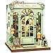 Fsolis Book Nook Kit 3D Wooden Puzzles Booknook DIY Bookshelf Miniature Kit for Adults Tiny House Diorama Bookish Gifts for Women Readers Book Lovers Champslyses Florist - Image 2