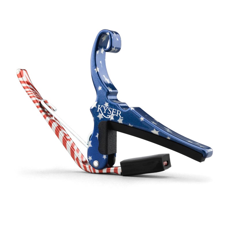 Kyser Musical Products Quick-Change Guitar Capo, KG6STARA, Stars & Stripes - For 6-String Acoustic Guitars, Made in USA, Quality, Strong, Lightweight, Quick & Easy, Innovative, Perfect Fit - Image 1