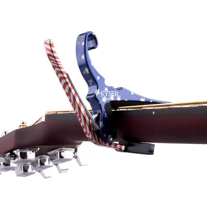 Kyser Musical Products Quick-Change Guitar Capo, KG6STARA, Stars & Stripes - For 6-String Acoustic Guitars, Made in USA, Quality, Strong, Lightweight, Quick & Easy, Innovative, Perfect Fit - Image 3