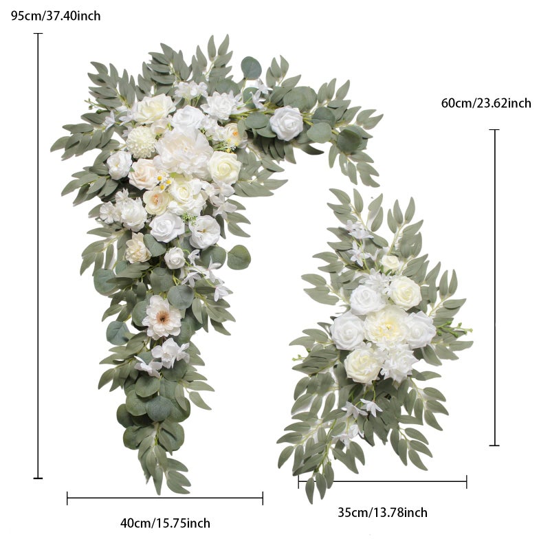 BASIMAN Arch Flowers with Drapes Kit (Pack of 3) for Wedding Ceremony Arbor and Reception Backdrop Decoration Wedding Welcome Signs Floral Birthday Party Decoration - Image 5
