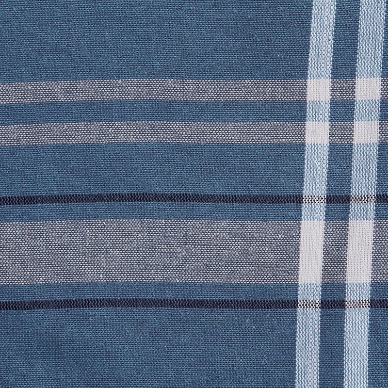 DII 100% Cotton, Machine Washable, Everyday French Stripe Kitchen Table Runner For Dinner Parties, Events, Decor 14x72" - Blue Chambray - Image 2