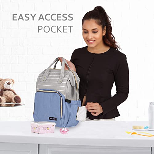 PACKNBUY Stylish Diaper Bag for Mothers for Travel, Hospital Bag for Delivery Women, Maternity Bag with Insulated Bottle Pockets, Spacious and Water Resistant Baby Diaper Bag (Blue) - Image 5
