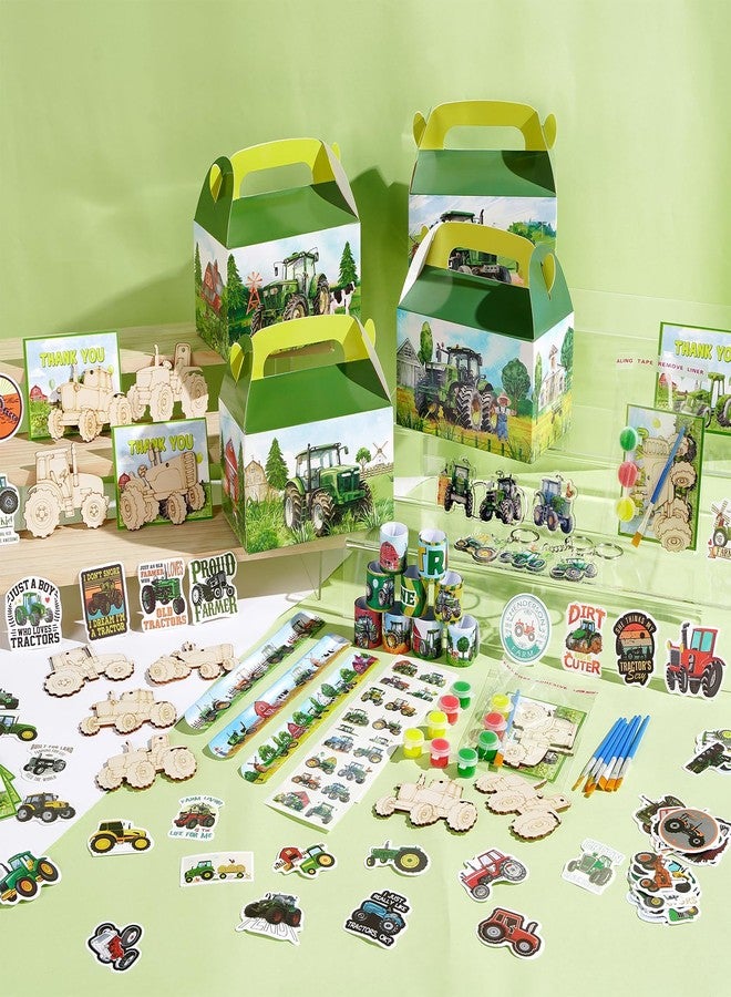Vanblue 120 Pcs Tractor Party Favors Set Gift Farm Theme Birthday Decorations Classroom School Reward for Kids Boys Gift Prizes Wooden Tractor Kits Goodie Bag Stuffers - Image 2