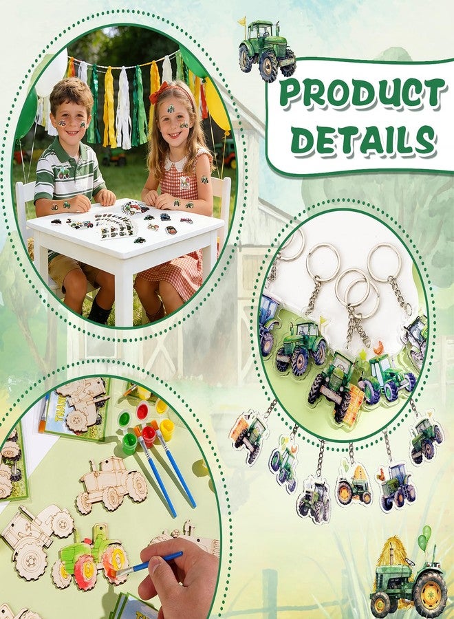 Vanblue 120 Pcs Tractor Party Favors Set Gift Farm Theme Birthday Decorations Classroom School Reward for Kids Boys Gift Prizes Wooden Tractor Kits Goodie Bag Stuffers - Image 4
