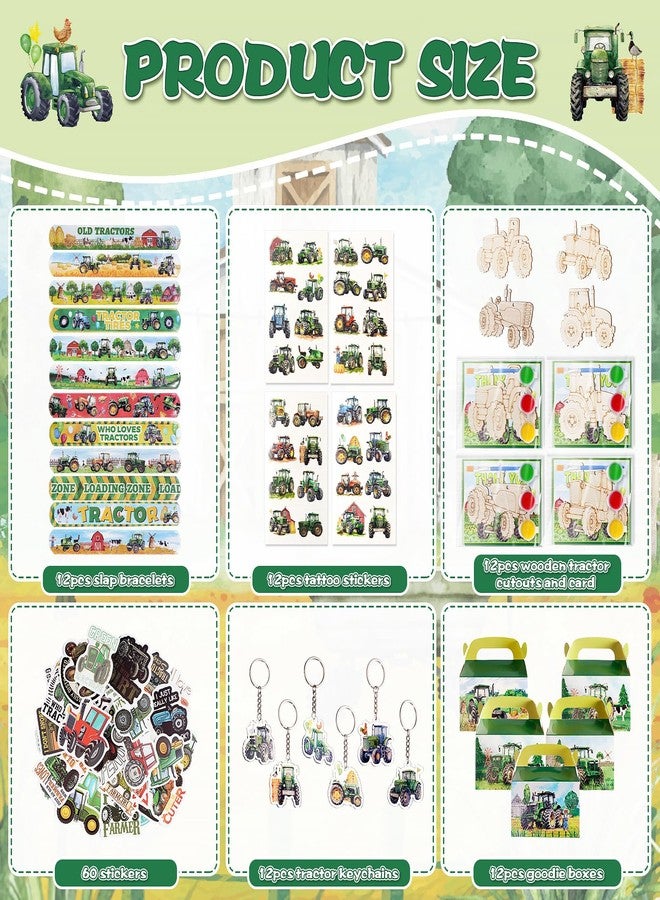 Vanblue 120 Pcs Tractor Party Favors Set Gift Farm Theme Birthday Decorations Classroom School Reward for Kids Boys Gift Prizes Wooden Tractor Kits Goodie Bag Stuffers - Image 3