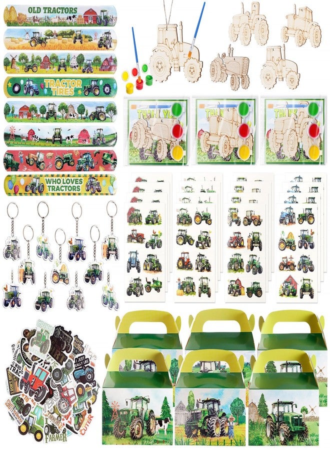 Vanblue 120 Pcs Tractor Party Favors Set Gift Farm Theme Birthday Decorations Classroom School Reward for Kids Boys Gift Prizes Wooden Tractor Kits Goodie Bag Stuffers - Image 1