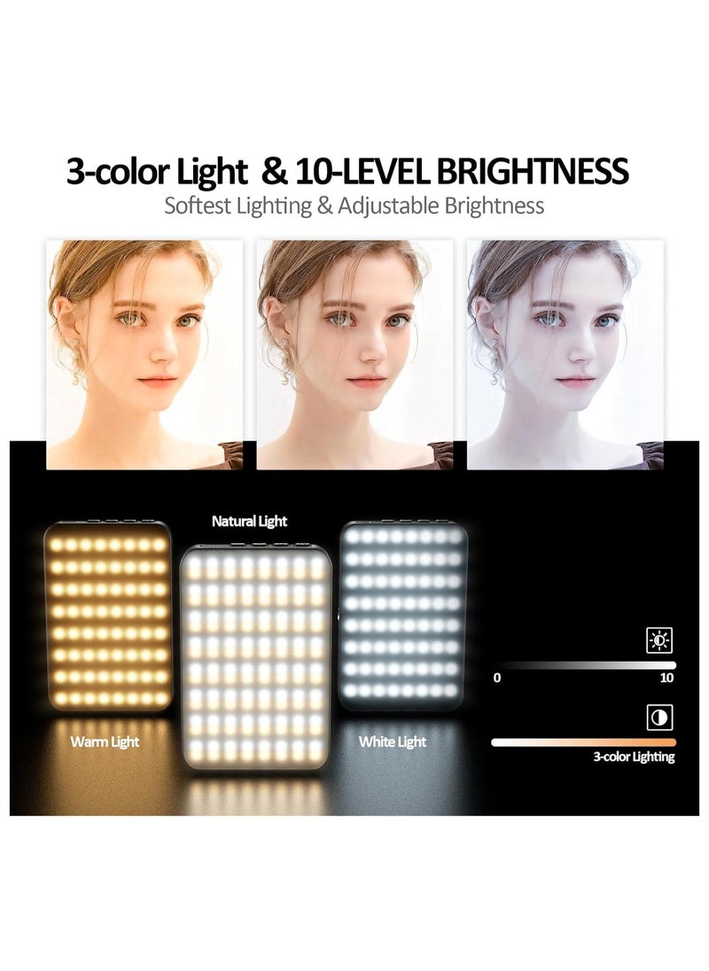 RGB Magnetic Selfie Light, Portable 360° Full Color RGB Video Light Compatible with Magsafe Rechargeable Portable Clip Fill Light with 9 Lights Modes for Phone Camera Laptop Camera