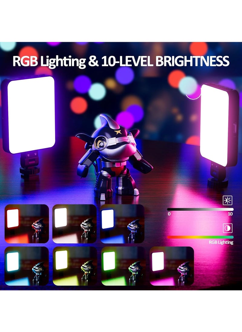 RGB Magnetic Selfie Light, Portable 360° Full Color RGB Video Light Compatible with Magsafe Rechargeable Portable Clip Fill Light with 9 Lights Modes for Phone Camera Laptop Camera