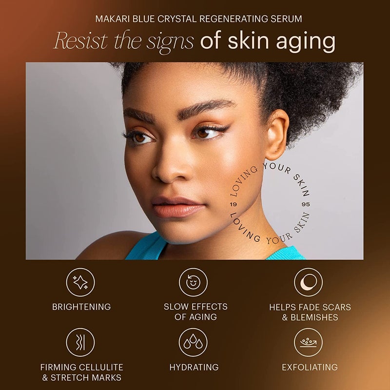 Makari Ultimate Intense Blue Crystal Regenerating Serum 50 ml | Anti-Aging and Hydrating Skin Brightening Serum for Face and Body | Skin Care Product with Glutathione, Collagen, and Vitamin C - Image 3