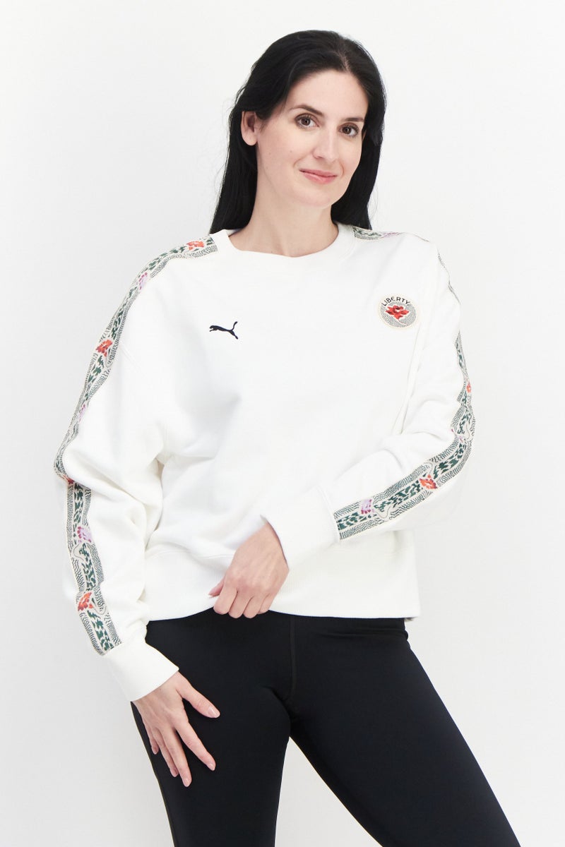 Puma x Liberty Women Sportswear Fit Long Sleeve Training Sweatshirt, White - Image 1