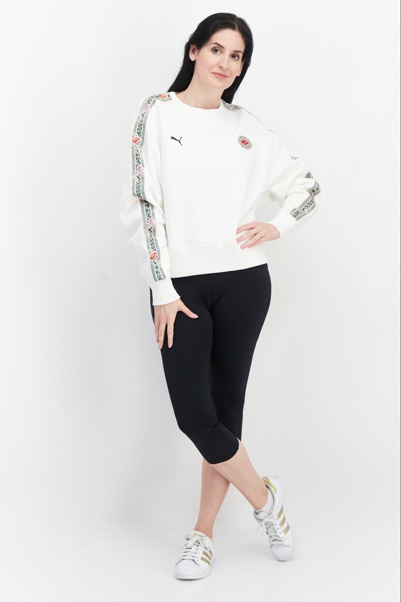 Puma x Liberty Women Sportswear Fit Long Sleeve Training Sweatshirt, White - Image 2