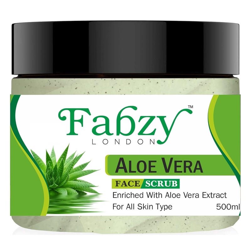 Generic Fabzy London AloeVera Scrub 500 ml Elevate Your Glow Exfoliate Brighten and Rejuvenate Suitable for All Skin Types 