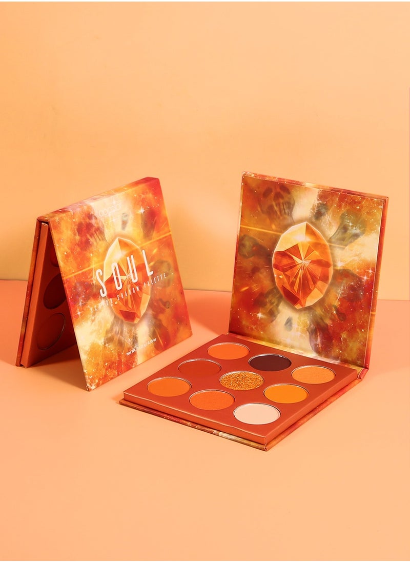 docolor - Eyeshadow Palette 9 Colors Orange Pearlescent Gemstone Shadow Palette Highly Pigmented Mattes Shimmers Naked Smokey Glitter Cream Colorful Powder Blendable Long Lasting Waterproof Makeup Palette - Image 1