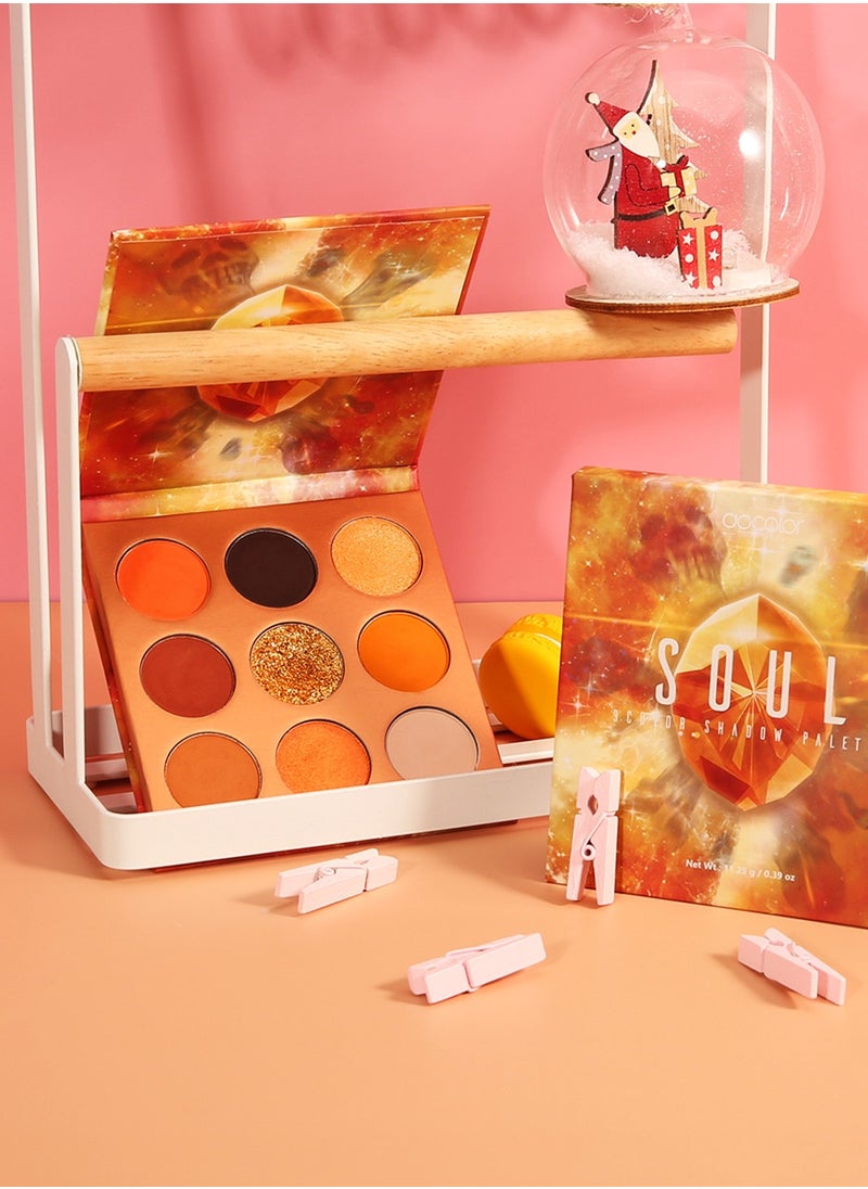 docolor - Eyeshadow Palette 9 Colors Orange Pearlescent Gemstone Shadow Palette Highly Pigmented Mattes Shimmers Naked Smokey Glitter Cream Colorful Powder Blendable Long Lasting Waterproof Makeup Palette - Image 1