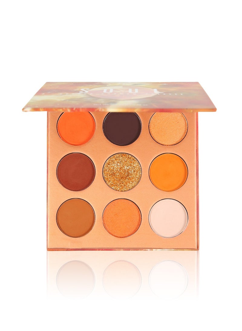 docolor - Eyeshadow Palette 9 Colors Orange Pearlescent Gemstone Shadow Palette Highly Pigmented Mattes Shimmers Naked Smokey Glitter Cream Colorful Powder Blendable Long Lasting Waterproof Makeup Palette - Image 1