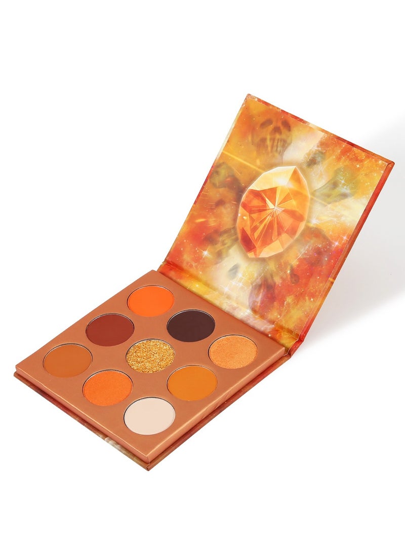 docolor - Eyeshadow Palette 9 Colors Orange Pearlescent Gemstone Shadow Palette Highly Pigmented Mattes Shimmers Naked Smokey Glitter Cream Colorful Powder Blendable Long Lasting Waterproof Makeup Palette - Image 1