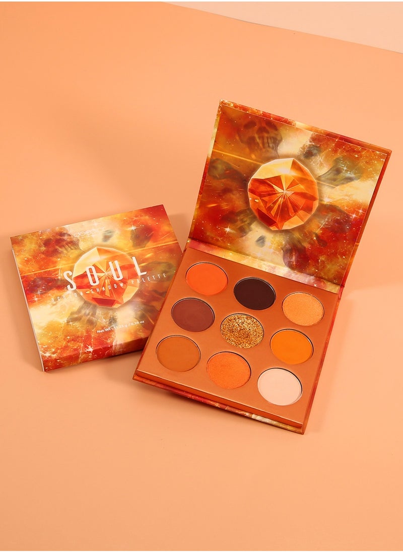 docolor - Eyeshadow Palette 9 Colors Orange Pearlescent Gemstone Shadow Palette Highly Pigmented Mattes Shimmers Naked Smokey Glitter Cream Colorful Powder Blendable Long Lasting Waterproof Makeup Palette - Image 1