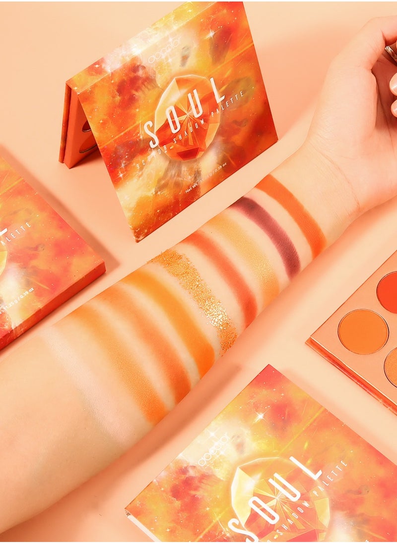 docolor - Eyeshadow Palette 9 Colors Orange Pearlescent Gemstone Shadow Palette Highly Pigmented Mattes Shimmers Naked Smokey Glitter Cream Colorful Powder Blendable Long Lasting Waterproof Makeup Palette - Image 1