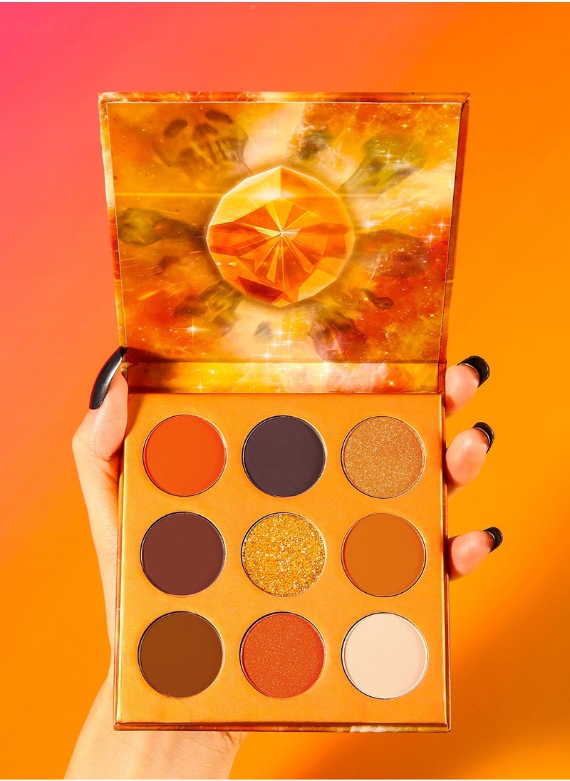 docolor - Eyeshadow Palette 9 Colors Orange Pearlescent Gemstone Shadow Palette Highly Pigmented Mattes Shimmers Naked Smokey Glitter Cream Colorful Powder Blendable Long Lasting Waterproof Makeup Palette - Image 1