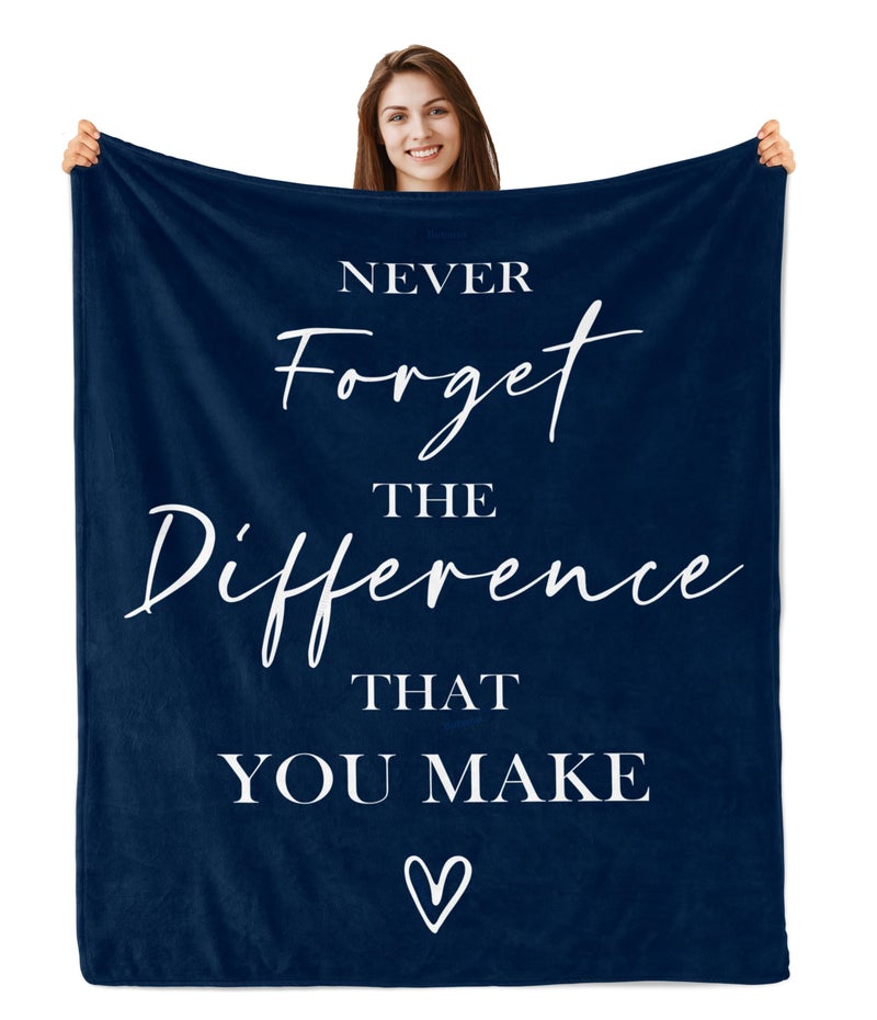 Butonus Retirement Gift for Woman Men  Thank You Gifts for Men Blue Blanket 60""x50""  Staff Volunteer Librarian Appreciation Gifts  Chaos Coordinator Gifts for Men  You Make a Difference Gifts - Image 1