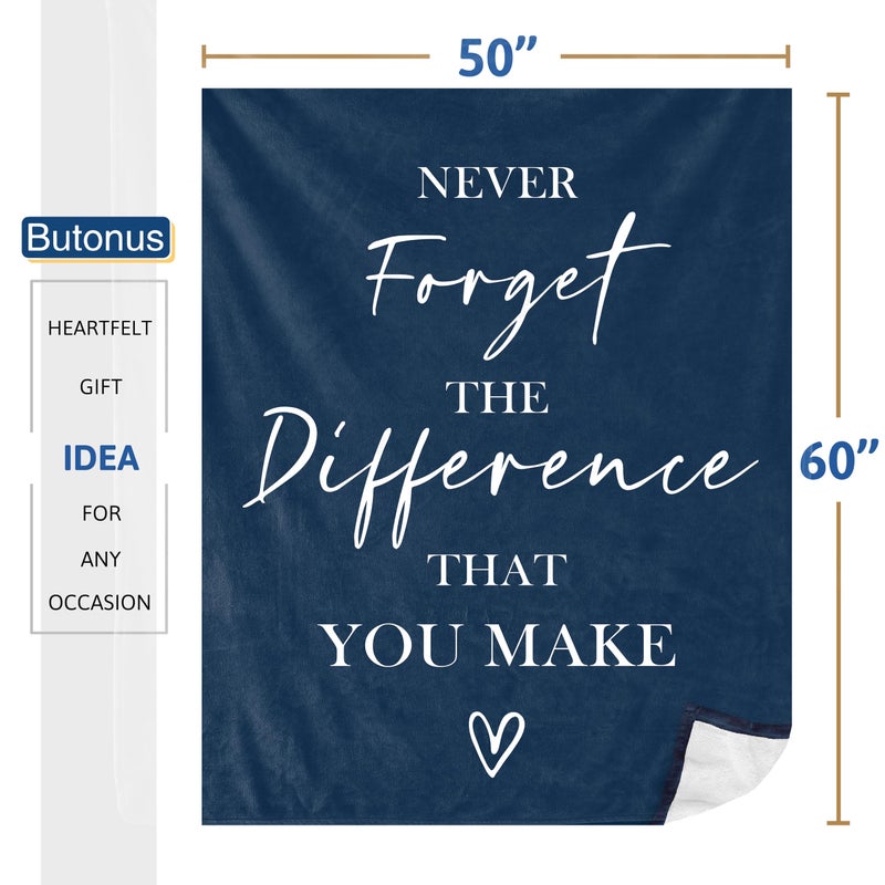Butonus Retirement Gift for Woman Men  Thank You Gifts for Men Blue Blanket 60""x50""  Staff Volunteer Librarian Appreciation Gifts  Chaos Coordinator Gifts for Men  You Make a Difference Gifts - Image 2