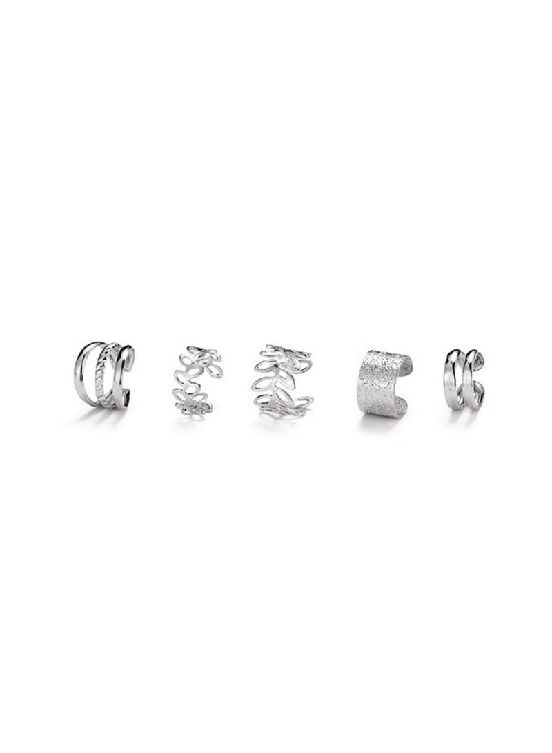 Retro C-Shaped Ear Cuff Without Pierced Earrings 5-Piece Set - Image 2